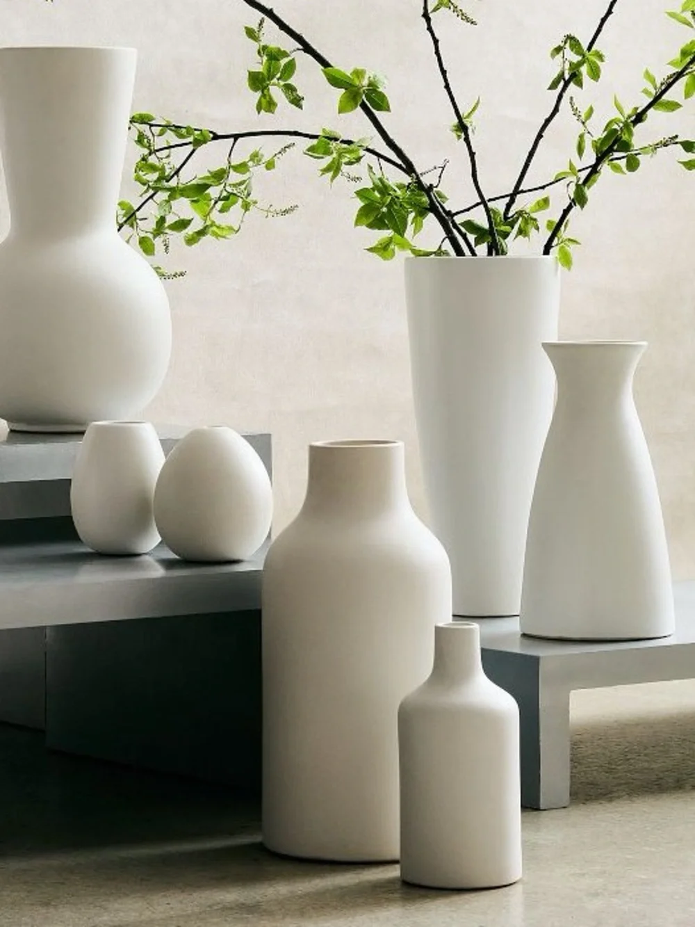 West Elm Carafe Pure White Ceramic Vase